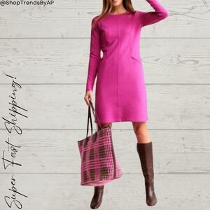 Boden Ellen Ottoman Shift Dress In Cherry Jam